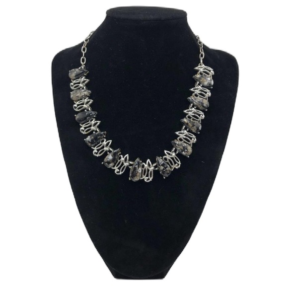 Vintage Silver Tone Women's Lab Created Gemstone Necklace - Picture 1 of 11